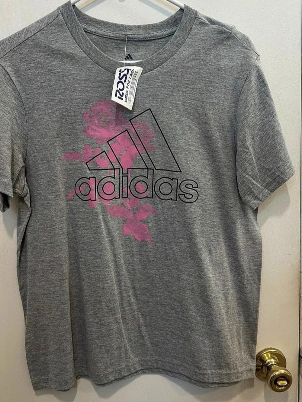 NWT Adidas Floral Rose Badge of Sport Graphic Tee Medium 